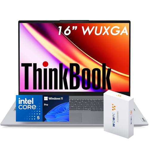 Image of Lenovo ThinkBook 16 Business Laptop, 16 inch FHD+, Intel Core i5-13420H(Beats i7-1355U), 16GB DDR5 RAM, 1TB(512GB SSD+500GB External Drive), Thunderbolt 4, RJ-45, Windows 11 Pro, WOWPC Bundle, No Mouse
