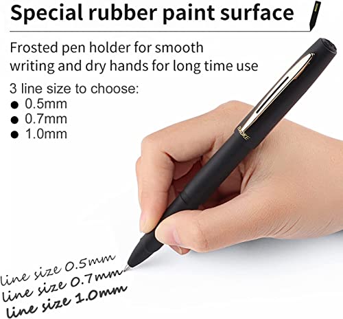 Image of Levin 12pcs Baoke gel ink Roller Ball pen,fine point, 1.0mm large capacity special student examination office neutral pen. (Black)