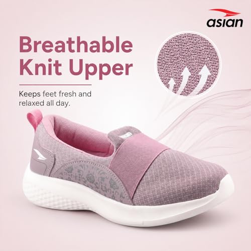 Image of ASIAN Style Walk-02 Women Walking Shoes with Memory Foam Cushion, Lightweight Slip-On Design, Breathable Upper Stylish Casual Shoes
