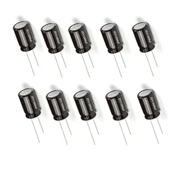 MaisonUp | 1000uF | 25V Capacitors (Pack of 10) Electrolytic Capacitors for DIY Electronic Projects and Kits (High Performance Electronic Component)