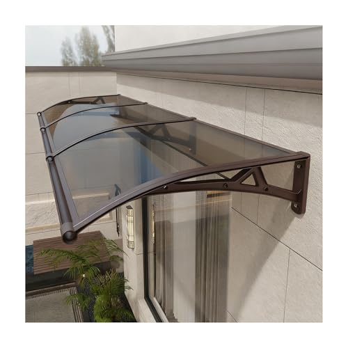 Toldo curvo grande para patio, protección UV, para puerta, resistente a la intemperie, 100 cm x 260 cm, toldo para exteriores