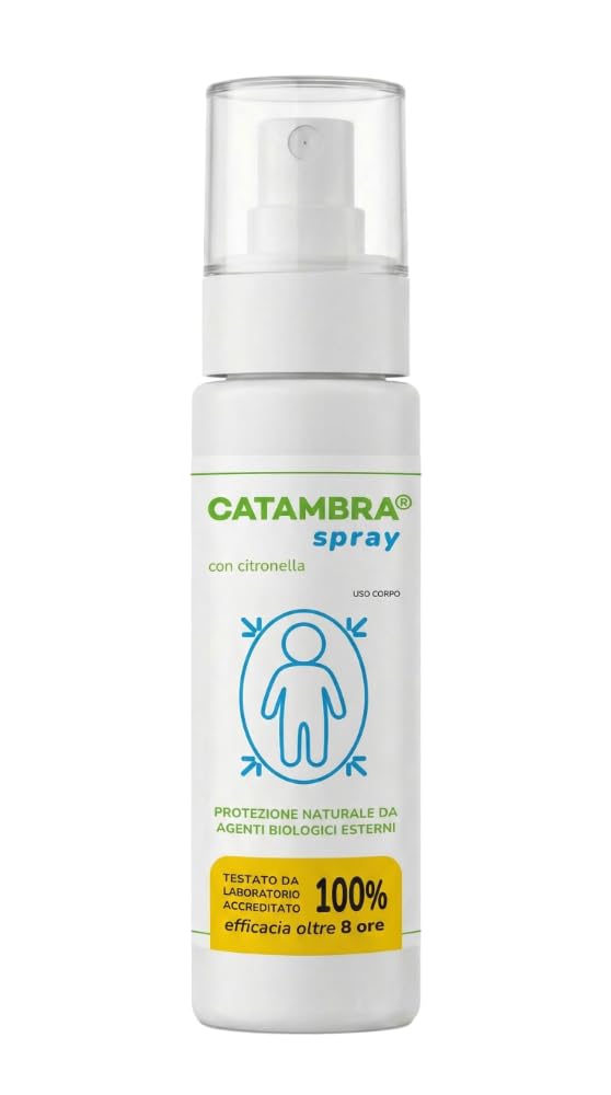Catambra Spray Protettivo Antizanzare Naturale con Estratto Vegetale, Vitamina B1, 100ml