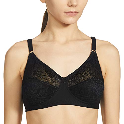 Image of Leading Lady Women's Cotton Non Padded Non Wired Bra (254 Black 34D)
