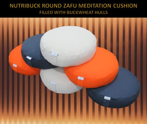 Image of Buckwheat ZAFU Meditation Cushion Filled with Buckwheat Hulls (Round - Grey)