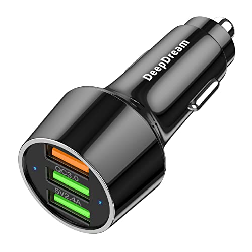 DeepDream Cargador USB para Coche, 30W 3 Puertos con Carga rápida...