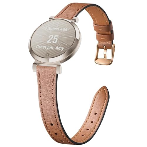 Correa delgada de cuero para reloj Garmin Lily 2 miniatura 1