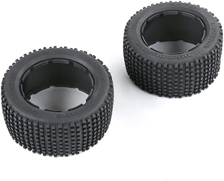 Off-Road Rear Tyres Thicken Skin Set for 1/5 HPI ROFUN BAHA ROVAN KM Baja 5B Truck Spare Toys Parts - (Color: Light Yellow)