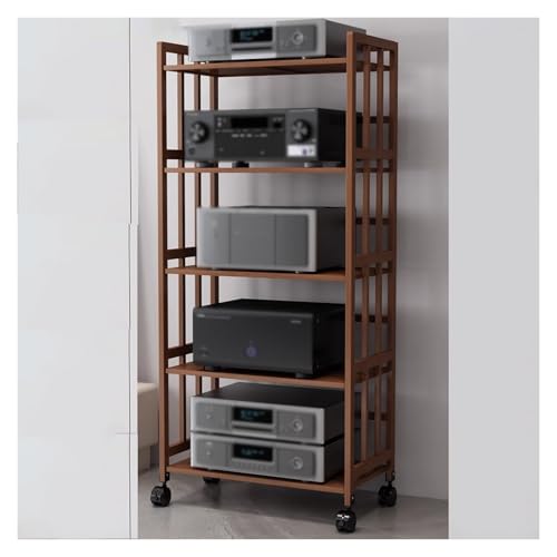 Meuble HiFi à 4 Niveaux et Étagères Réglables pour Composants Audio
