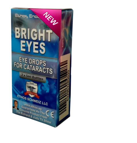 Ethos Bright Eyes Carnosine NAC Eye Drops - 2 x 5ml Bottles - NAC Carnosine Eye Drops - As Seen on UK National TV with Amazing Results! NAC n acetyl carnosine eye drops.