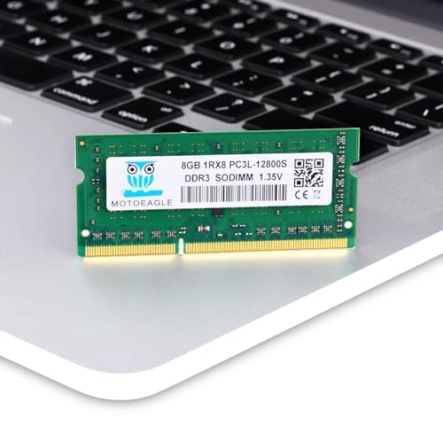 Image of 8GB 1Rx8 PC3L-12800S RAM,8 GB DDR3L 1600 Sodimm Memory, 1.35V 1RX8 PC3 1600 DDR3 12800 CL11 204 Pin per Laptop Notebook