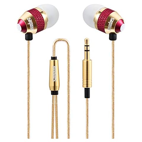 sephia Earphones Wired In-Ear Stereo Headphones with Case Noise Isolating Earbuds Tangle-Free Cable Deep Bass 3.5mm Jack Cover