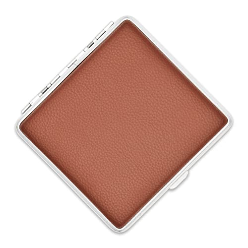 Skyzone Étui à Cigarettes pour hommes femmes, Étui Cigarette en Métal porte-étui à cigarettes en cuir , cadre en métal pouvant contenir 20 cigarettes (marron) Cover