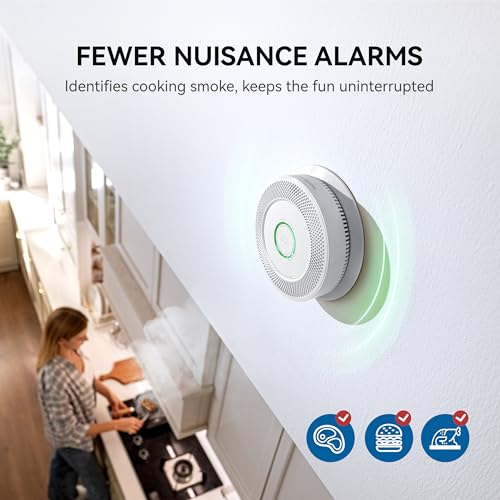 SITERWELL Hardwired Interconnected Smoke and Carbon Monoxide Detector, 10 Year Product Life Alarm Smoke Carbon Monoxide Detector with 2 AA Batteries Back Up, Smoke and CO Detector Voice Alert,5 Pack