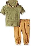 Beverly Hills Polo Club Baby Boys Short Sleeve Top and Twill Pant Set