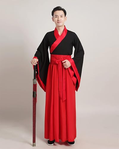 Traje tradicional chino para celebraciones y Año Nuevo color rojo talla XL 6