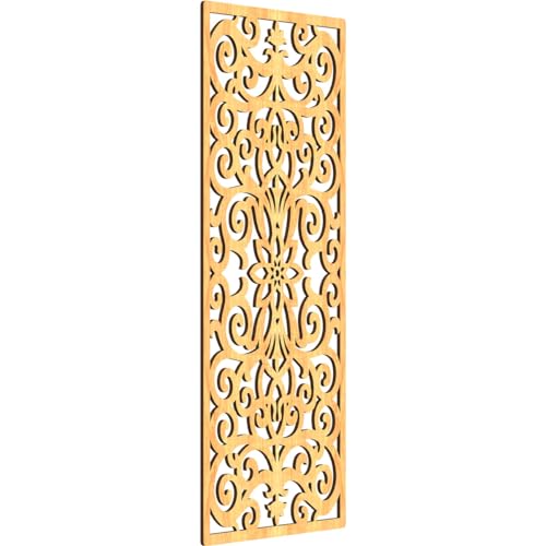Image of Buel Decorative Pierced Fretwork Wood Wall Panels, 17 3 /8 inchW x 44 3 /8 inchH x 1 /4 inchT, Cherry