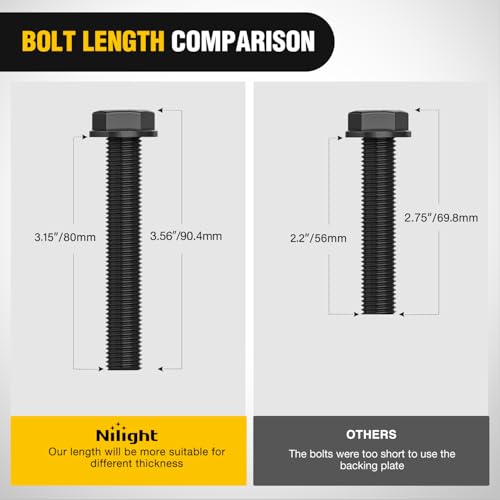 Image of Nilight 1 /2 inch Heavy Duty Trailer D Ring Tie Down Anchors with Backing Plates