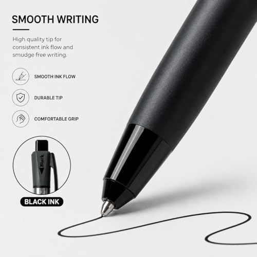 Image of Pen Paradise 3 in 1 Multi Colour Ball Pen Matte Black Metal Body with Clip | Blue, Red & Black Ink | 0.6mm Tip | Smooth Writing Click Pen for Office, Professionals & Gifting | Pack of 1