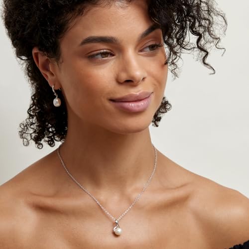 The Pearl Source Freshwater Pearl Pendant Necklace for Women with Cultured Pearl with Infinity Design3