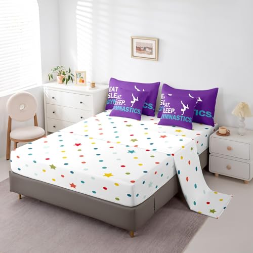 Image of Feelyou Gymnastics Bedding Set Full Size 7 Piece for Kids Women