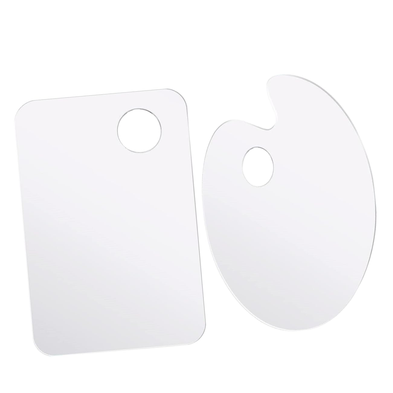 Uonlytech 2pcs Acrylic Paint Pallet Tray Transparent Thumb Pigment Mixer Plates for Mixing Washable and Stain Resistant for Artists Students and Hobbyists