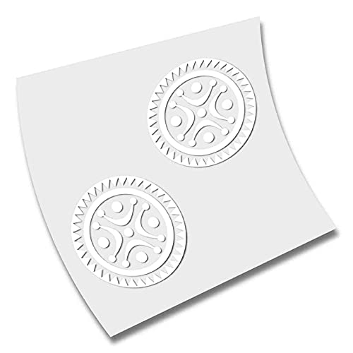 2 PEGATINA STICKER VINILO ADHESIVO CELTA ESTELA CANTABRA CANTABRIA (Blanco)