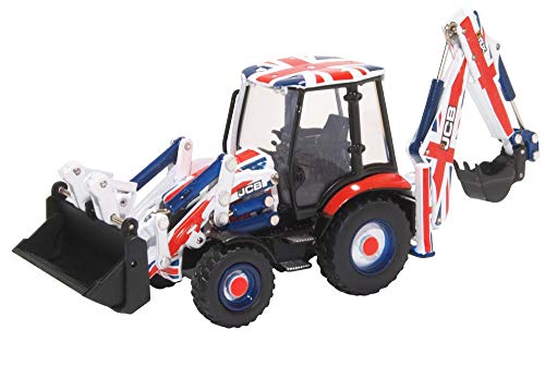 Oxford JCB 3CX Eco tractopelle miniature réaliste Union Jack
