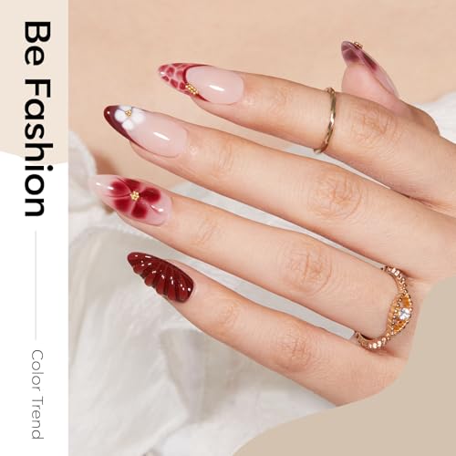 Image of modelones Gel Nail Polish Set Nude 6Colors Milky White Brown