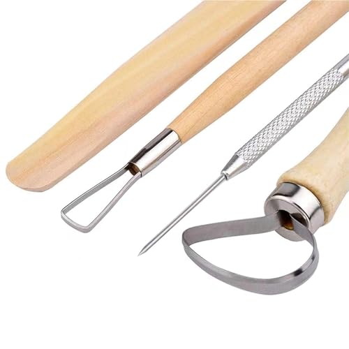 Image of S & E TEACHER'S EDITION 19 Pcs Pottery Tools & Clay Sculpting Tools | Double Sided Ceramic Clay Carving Tool Set for Pottery Modeling Smoothing
