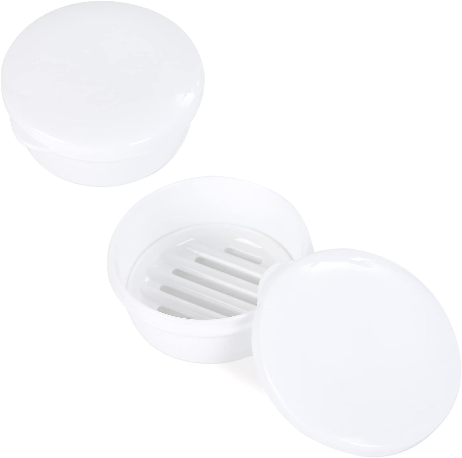 Travel Soap Holder, 2 Pack Portable Soap Dish Soap Saver for Camping Gym Travel (White)