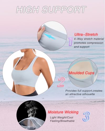 Image of RUNNING GIRL Sports Bras for Women, Molded Cup High Impact Sports Bra Workout Bras for Women High Support Racerback