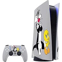 Skinit Decal Gaming Skin Compatible with PS5 Bundle - Officially Licensed Looney Tunes Sylvester Tweety Bird Crossed Arms Design