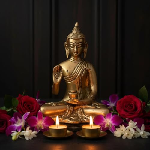Estatua de Buda de Latón 4 Pulgadas miniatura 5