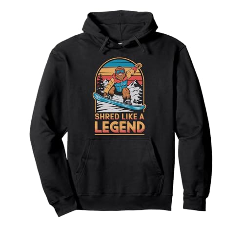 Cool Snowboard Shred Like a Legend para hombres, mujeres y niños Sudadera con Capucha