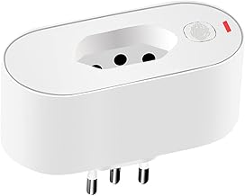 Tomada WiFi Multifuncional Inteligente para Casa, Monitorização do Consumo de Energia, Conector Inteligente para Casa sem fios, Controlo Remoto, Interruptor Temporizador, Controlo por Voz, Compatível com Alexa e Google Assistant (1PCS)