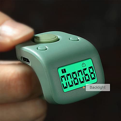 Image of 6 Channels Rechargeable LCD Finger Counter Silent Digital Tally Clicker for Knitting Crocheting Gift