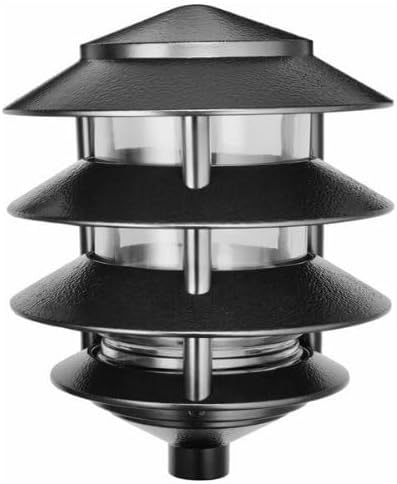 RAB Lighting LL22B - Luz incandescente de césped de 4 niveles, tipo A-19, potencia de 100 W, 1650 lúmenes, 120 VAC, color negro