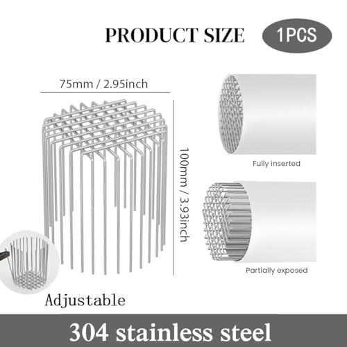 Image of HASTHIP Drain Pipe Rat Stopper - Rust Resistant Metal Wire Grid Drain Outlet Stopper with Anti-Rat Design Universal Pipe Guard for 70-70mm Diameter Prevents Clogs & Rodent Entry