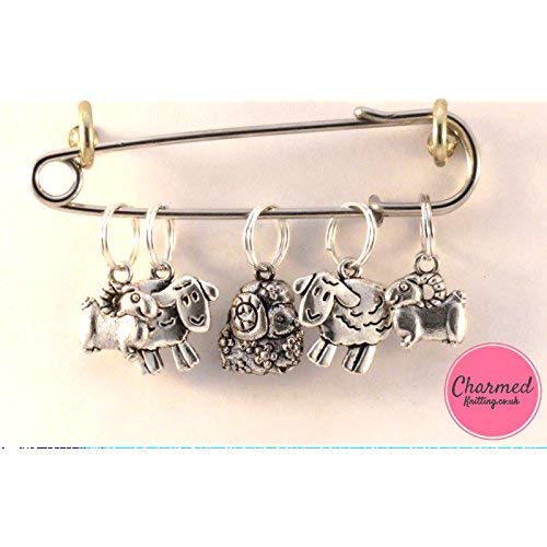 Oveja  Marcadores de Tejer (5 unidades, plata), diseño  el regalo perfecto para las a tejer en su vida