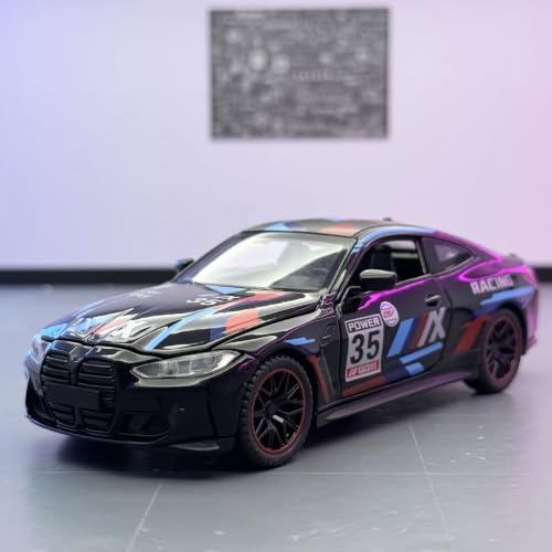 Image of 1:32 Scale M4 Track Version Alloy Pickup Car Toy Metal Pull Back Diecast Car with Openable Door and Sound Light, Gifts Toys for Kids【Black】
