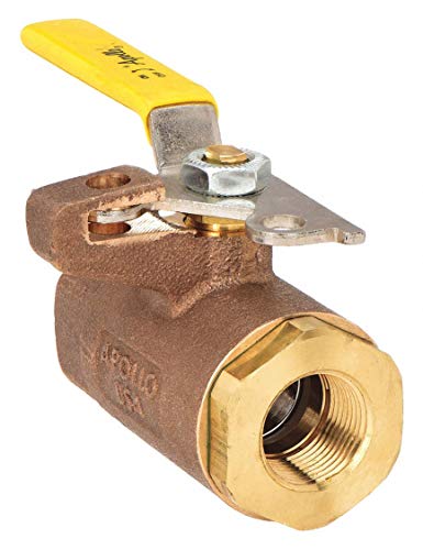 Apollo Bronze FNPT x FNPT Ball Valve, Pad Locking Lever, 3/4