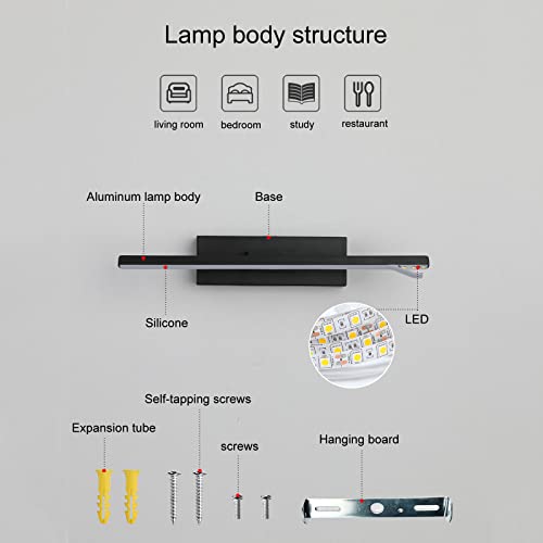 Aplique de pared lineal LED de noche ajustable de 330 grados para sala 7