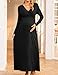 bidika 2025 Fall Maternity Maxi Dresses Flowy Long Sleeve Wrap V Neck Casual Baby Shower Pregnant Dress Black XL