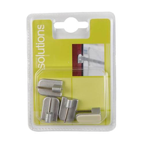 CINTACOR | Soporte adhesivo para Portavisillos Extensibles, Ganchos Barras de Cortina sin Taladrar. Accesorio para instalar tus cortinas sin hacer agujeros | 4 piezas | Plata