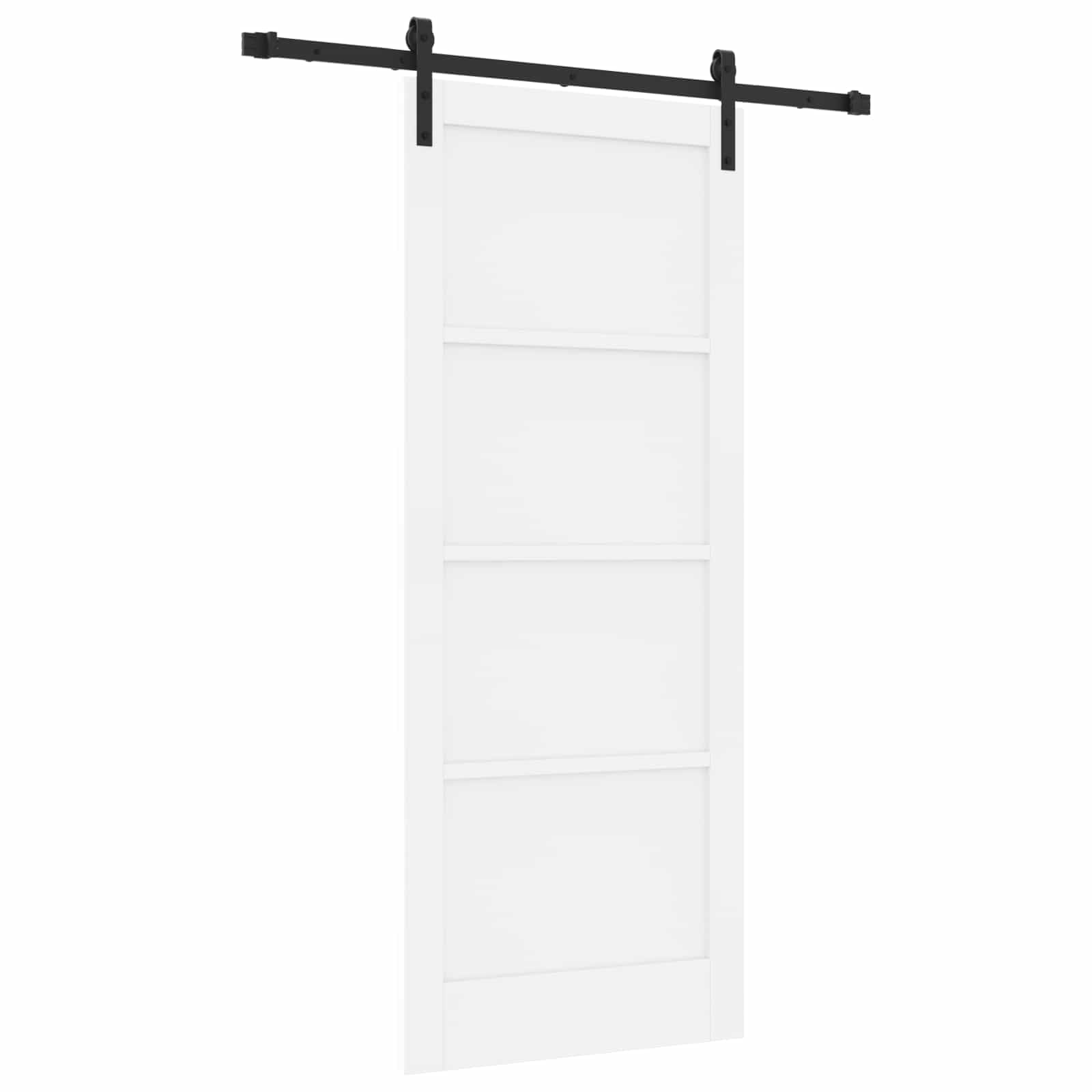 Schiebetür weiß 83 x 202 cm Massivholz Kiefer
