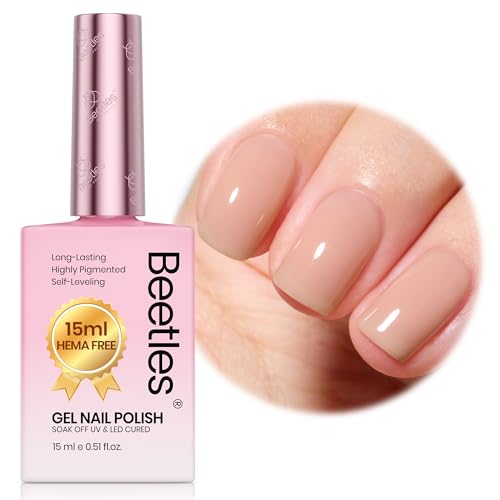Image of Beetles Nude Brown Gel Polish - 15ML Full Size HEMA-Free Natural Nude Jelly Gel Polish Nail Concealer Color Sheer Translucent Effect Soak Off UV Oat Latte Collection Nail Art Manicure Gifts