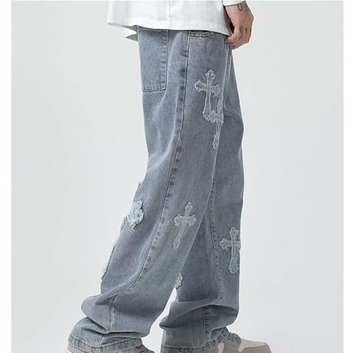 Jeans Men's Straight Loose Wide-Leg Pants4