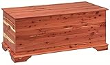 DutchCrafters Rustic Solid Wood Natural Wooden Cedar Chest, Aromatic Cedar Scent - Linen Blanket Storage Chest, Clothes Storage Trunk, End of Bed Storage Bench - Amish Made in USA (42' Width)