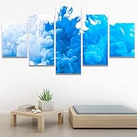 SIGNWIN 5 Panel Canvas Wall Art Modern Art 3D Abstract Abstract Brushstroke Contemporary Digital Art Fun Multicolor for Home Decorations Ready to Hang - 60