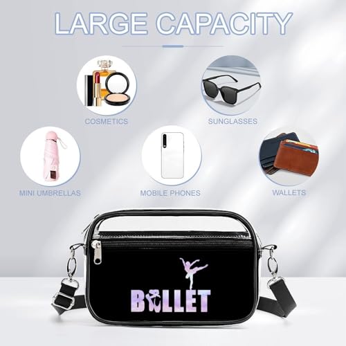 Ballerina Ballet Lover Women's Clear Crossbody Purse Bag Transparent Bags Pocket for Concerts Sports Festivals3